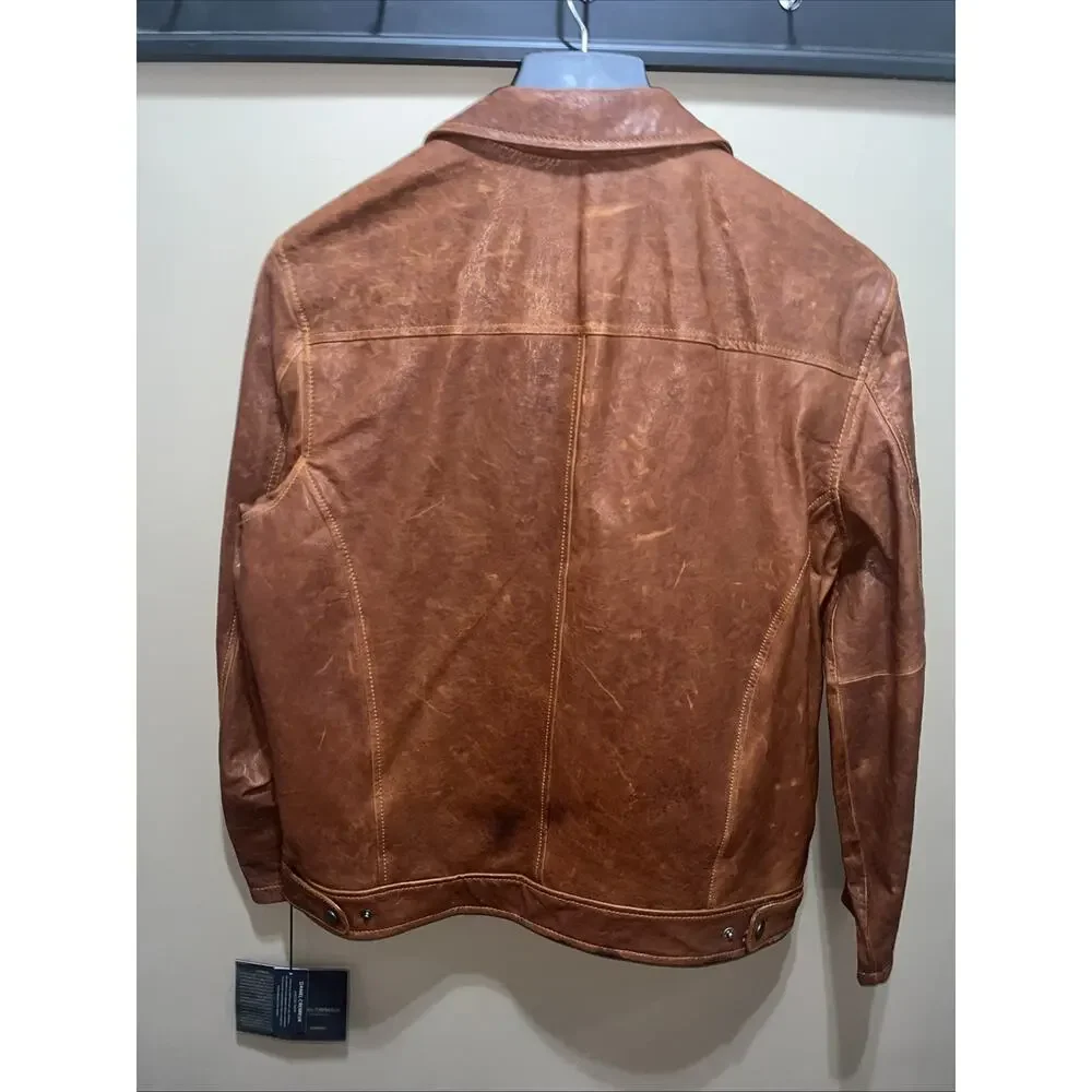 Daniel Cremieux Leather Sz Large Jacket Soft Lambskin Leather Tan 90’s VTG NWT - Picture 9 of 10